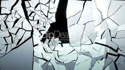 Cracked and Shattered glass with slow motion. Alpha