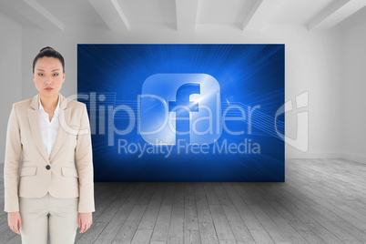 Composite image of unsmiling asian businesswoman