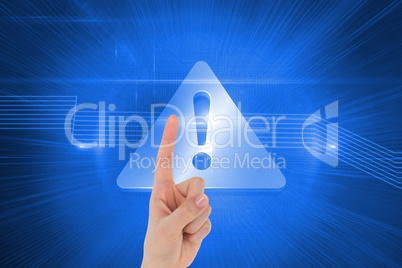 Composite image of businesswoman pointing