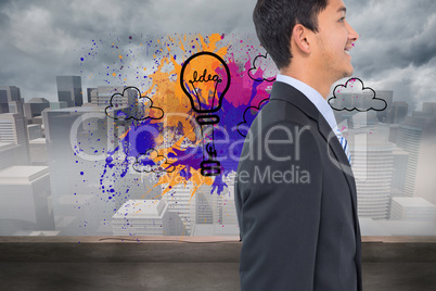 Composite image of smiling asian businessman