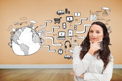 Composite image of portrait of a businesswoman posing Composite image of portrait of a businesswoman posing