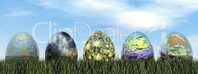 easter eggs - 3d render
