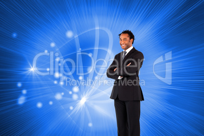 Composite image of businessman with folded arms Composite image of businessman with folded arms