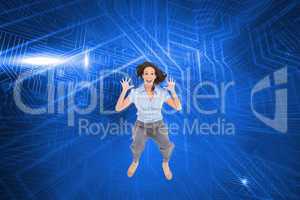 Composite image of cheerful classy businesswoman having fun