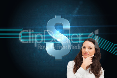 Composite image of portrait of a businesswoman posing