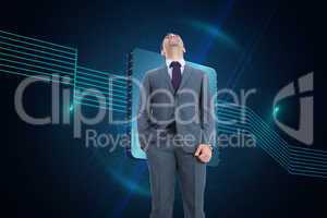 Composite image of businessman standing