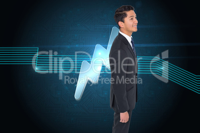 Composite image of smiling asian businessman