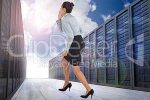 Composite image of businesswoman shouting