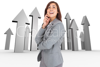 Composite image of happy businesswoman