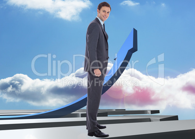 Composite image of smiling businessman