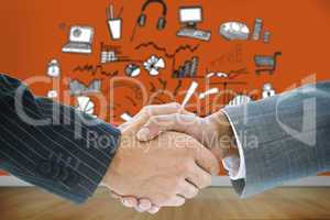 Composite image of business handshake