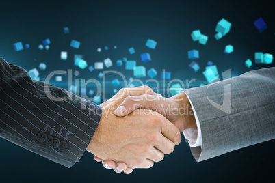 Composite image of business handshake