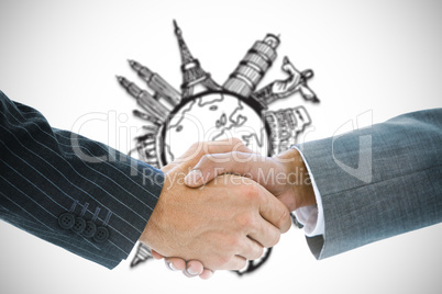 Composite image of business handshake