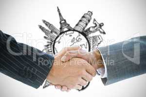 Composite image of business handshake