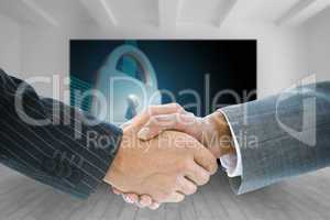 Composite image of business handshake