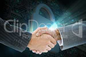 Composite image of business handshake