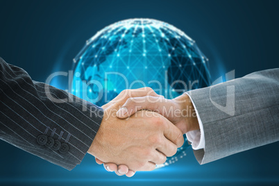 Composite image of business handshake