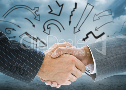 Composite image of business handshake