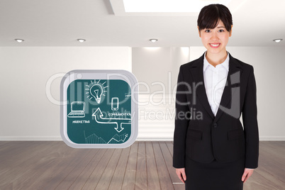 Composite image of smiling businesswoman