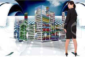 Composite image of smiling businesswoman