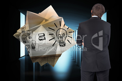 Composite image of thinking businessman