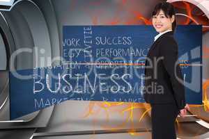 Composite image of smiling businesswoman