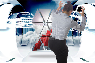 Composite image of businesswoman gesturing