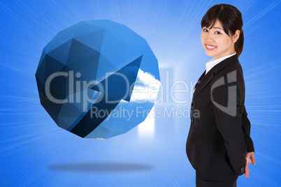Composite image of smiling businesswoman