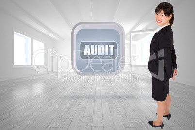 Composite image of smiling businesswoman