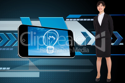 Composite image of smiling businesswoman