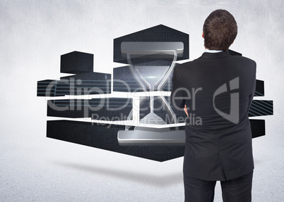 Composite image of thinking businessman