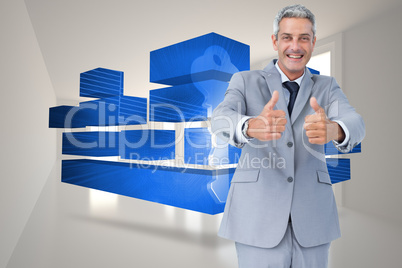 Composite image of positive handsome businessman