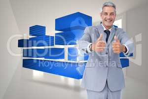 Composite image of positive handsome businessman