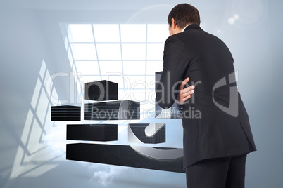 Composite image of thinking businessman