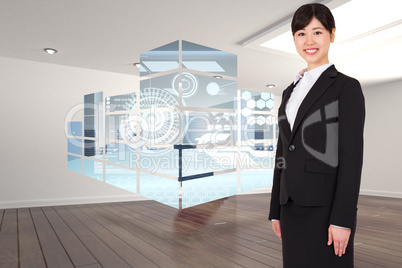 Composite image of smiling businesswoman