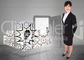 Composite image of smiling businesswoman