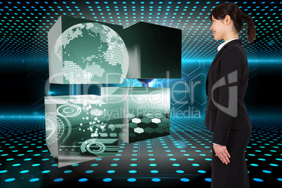 Composite image of smiling businesswoman