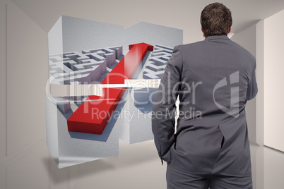 Composite image of thinking businessman