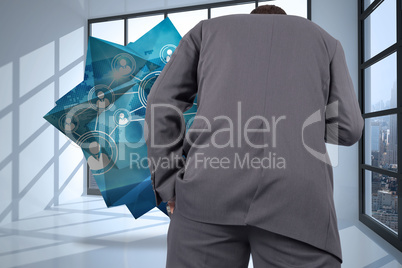 Composite image of thinking businessman