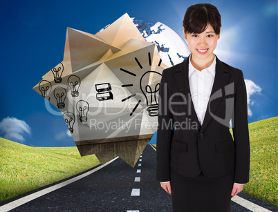 Composite image of smiling businesswoman