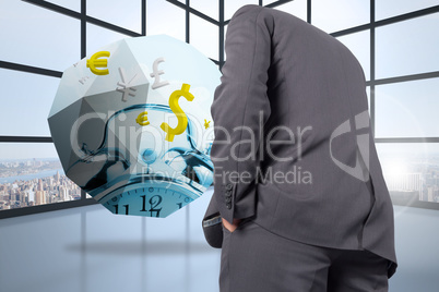 Composite image of thinking businessman