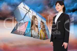 Composite image of smiling businesswoman