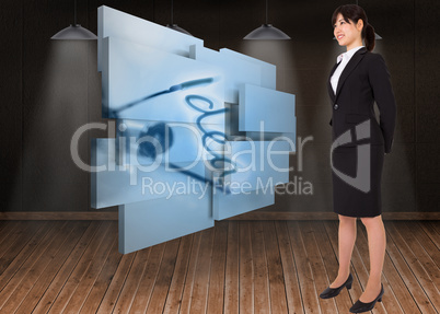 Composite image of smiling businesswoman