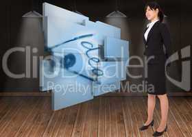 Composite image of smiling businesswoman