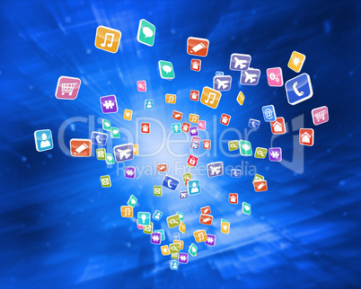 Composite image of colourful computer applications