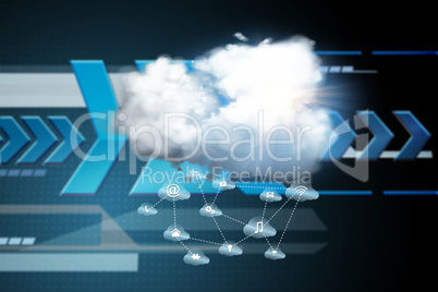 Composite image of cloud computing background