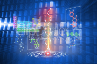 Composite image of dna helix interface