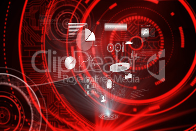 Composite image of data technology background