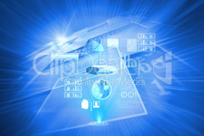 Composite image of global technology background