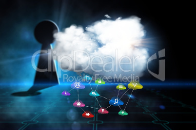 Composite image of cloud computing background